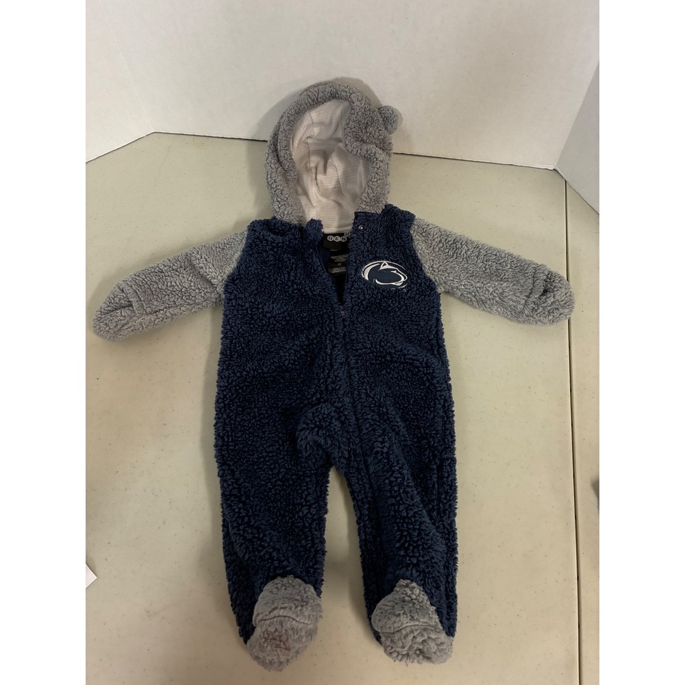 Gen2 Penn State Nittany Lions Baby Sherpa Fleece Bunting Pram  Navy Grey 3-6M